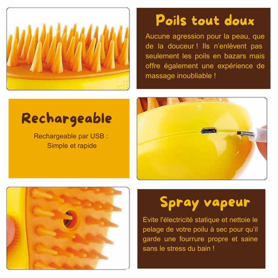 AquaBrush - Brosse à vapeur récolteuse de poils